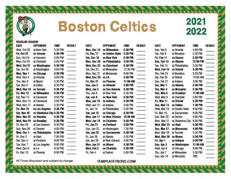 boston celtics basketball schedule 2021 april
